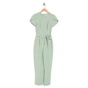 Calvin Klein Jumpsuit Women’s Size 6 Tulip Sleeve Straight Leg Soft Green